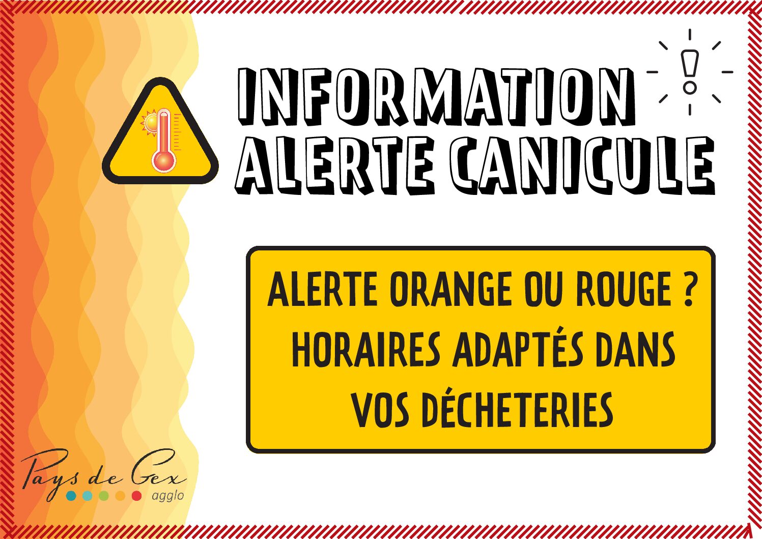 Canicule : adaptation des horaires de vos déchèteries